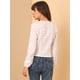 thumbnail image 5 of INSPIRE CHIC Blusa de manga larga con cuello en V dulce y estampado de corazón para mujer blanco XL, 5 of 6