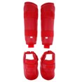 thumbnail image 4 of PU Cuero Shin Guard Boxeo Kickboxing Taekwondo Protector de empeine Shinguard XS Red Sunnimix Guardias Shin Instep, 4 of 8