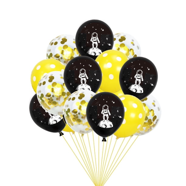 Kit de globos de fiesta de látex negro, 12 cm, 15 unidades