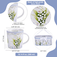 thumbnail image 6 of STP GOODS Lily of the Valley Bone China Mug Set of 2 in Gift Box 10.14 fl oz (300 ml) Floral Mugs Coffee and Tea Mugs for Latte Cocoa Chocolate, White and Green, 6 of 10