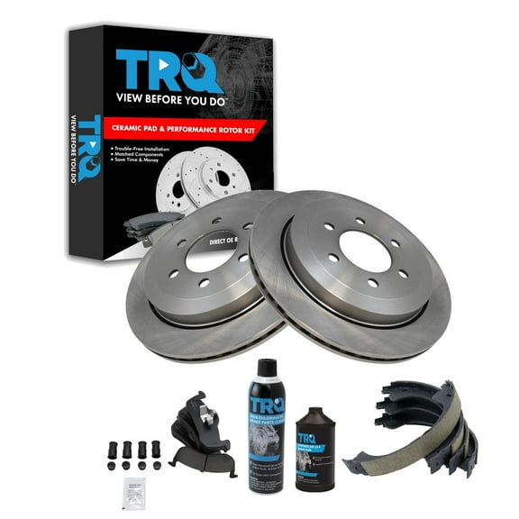 TRQ Rear Brake Pad & Rotor Kit BKA38714 Fits Select 2007-2017 Ford Expedition , 2007-2017 Lincoln Navigator