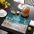 thumbnail image 3 of Turquoise Beach Summer Placemats Set of 8, Starfish Coastal Gradient Placemats for Dining Table, Place Mats for Kitchen Tabletop, Waterproof Wipeable Dining Table Mats Set, 3 of 9
