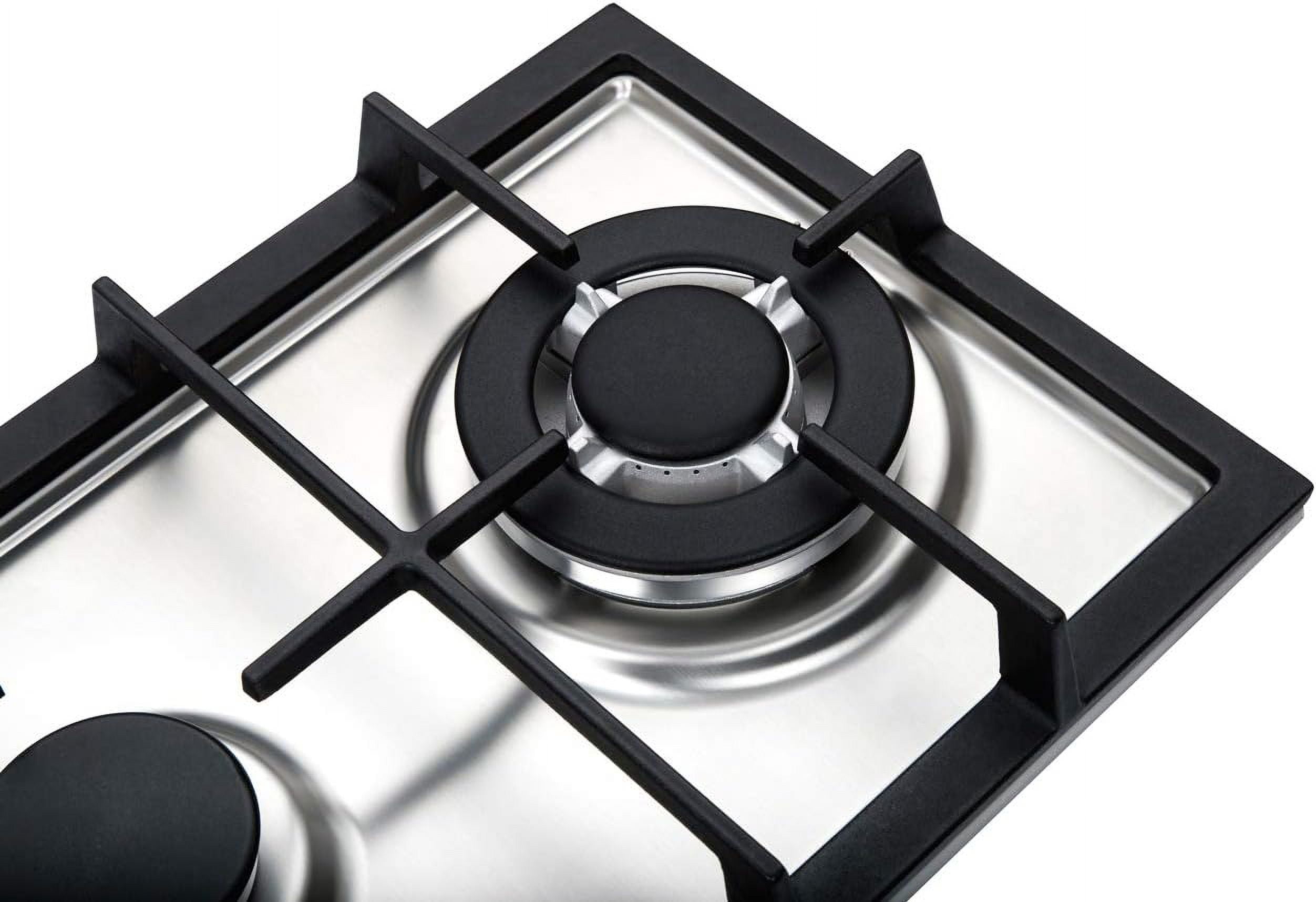 K&H SIGNATURE SERIES 2 Burner 12 Inch LPG/Propane Gas Stove Top Stainless Steel Surface Cast Iron Cooktop UL/ETL Certified 2-SSW-LPG