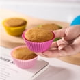 thumbnail image 2 of BakeBaking Mini molde para muffins - Moldes reutilizables de silicona para cupcakes de 7 cm, paquete de 24 - Juego de moldes para pasteles de trufa antiadherentes (color aleatorio), 2 of 5