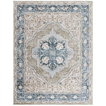 SAFAVIEH Rosewood Flowers Medallion Area Rug, Ivory/Green, 9' x 12'