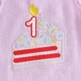 thumbnail image 6 of larppty Baby Girl First Birthday Outfit Cake Smash Dress One Year Old Birthday Dresses Tunic Playwear（Pink， 6-12 Months）, 6 of 7