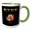 Green/White, variant on 3drose, Image of Dramatic Flaming Horse on Black with Gold New Year Wishes, 11oz Mug
