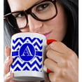 thumbnail image 2 of 3drose, Blue and White Chevron Monogram White Initial A, 11oz Two-tone Red Mug, 2 of 6