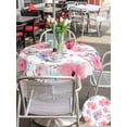 thumbnail image 4 of Pink Watercolor Floral Outdoor Tablecloth - 54 Inch Round Dining Table Cover, Spring Flower Abstract Art Waterproof Outdoor Table Cloth with Umbrella Hole & Zipper for Picnic/Patio/Party, 4 of 7