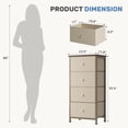 thumbnail image 2 of CONCETTA 4-Drawer Fabric Dresser Storage Chest for Bedroom, Closet, Storage Furniture for Adults, Khaki, 2 of 7