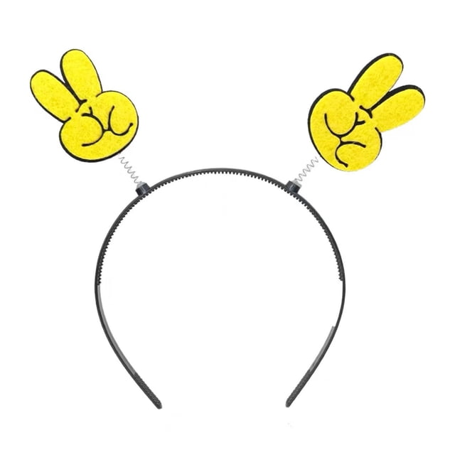 Cartoon Headband Spring Design Smile Pattern Rock Paper Scissors Decor Hair Hoop Stable to Wear Hair Accessory