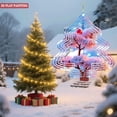 thumbnail image 2 of Stylish Metal Hanging Christmas Tree Wind Spinner - Elegant Design with Pink Flowers & Red Ornaments for Garden Decor, 2 of 7