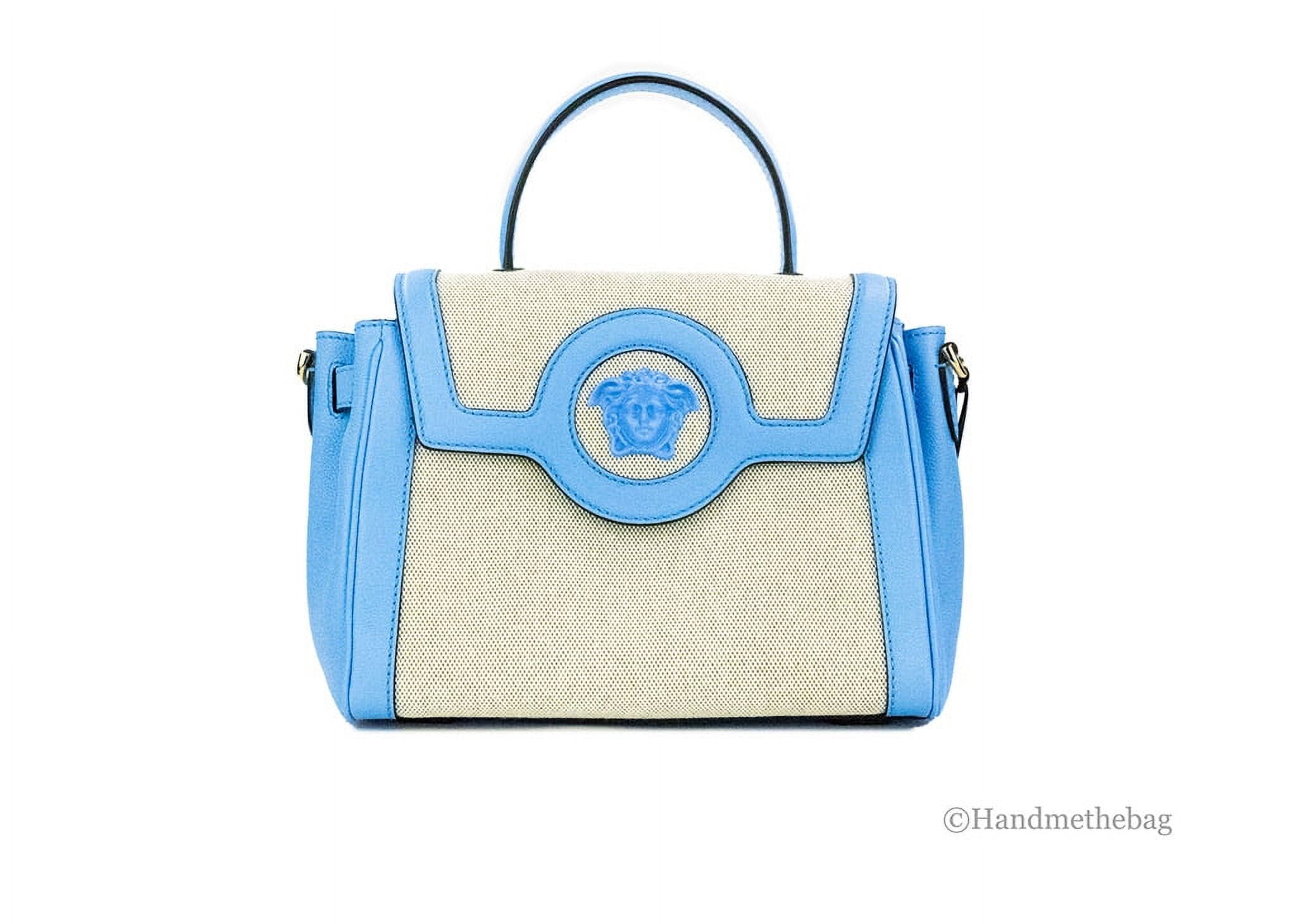 Versace Small Quilted DV Blue Smooth Leather Chain Shoulder Crossbody Handbag Walmart