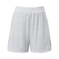 thumbnail image 5 of Women's Shorts High Waisted Stretchy Casual Summer Round Neck Striped Breathable Stretchy Elastic Waist Lightweight Soft Beach Vacation Trendy 2025 S-2XL, 5 of 7