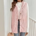 thumbnail image 6 of Womens Sleeveless Hooded Jackets Cardigan Double-sided Solid Color Casual Jacket Outwear Pink XL, 6 of 6