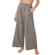 thumbnail image 1 of Pantalones anchos informales de cintura alta y color liso para mujer de primavera y verano, 1 of 6