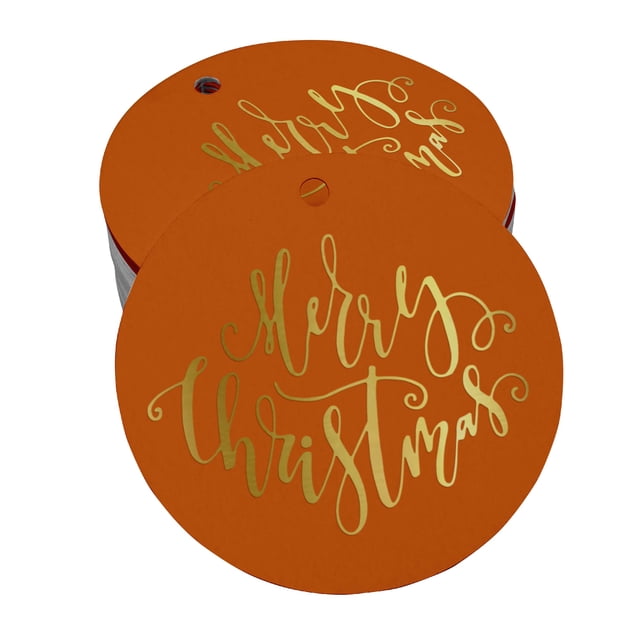 Inkdotpot Étiquette de Noël en Feuille d'Or Véritable 100 Pcs
