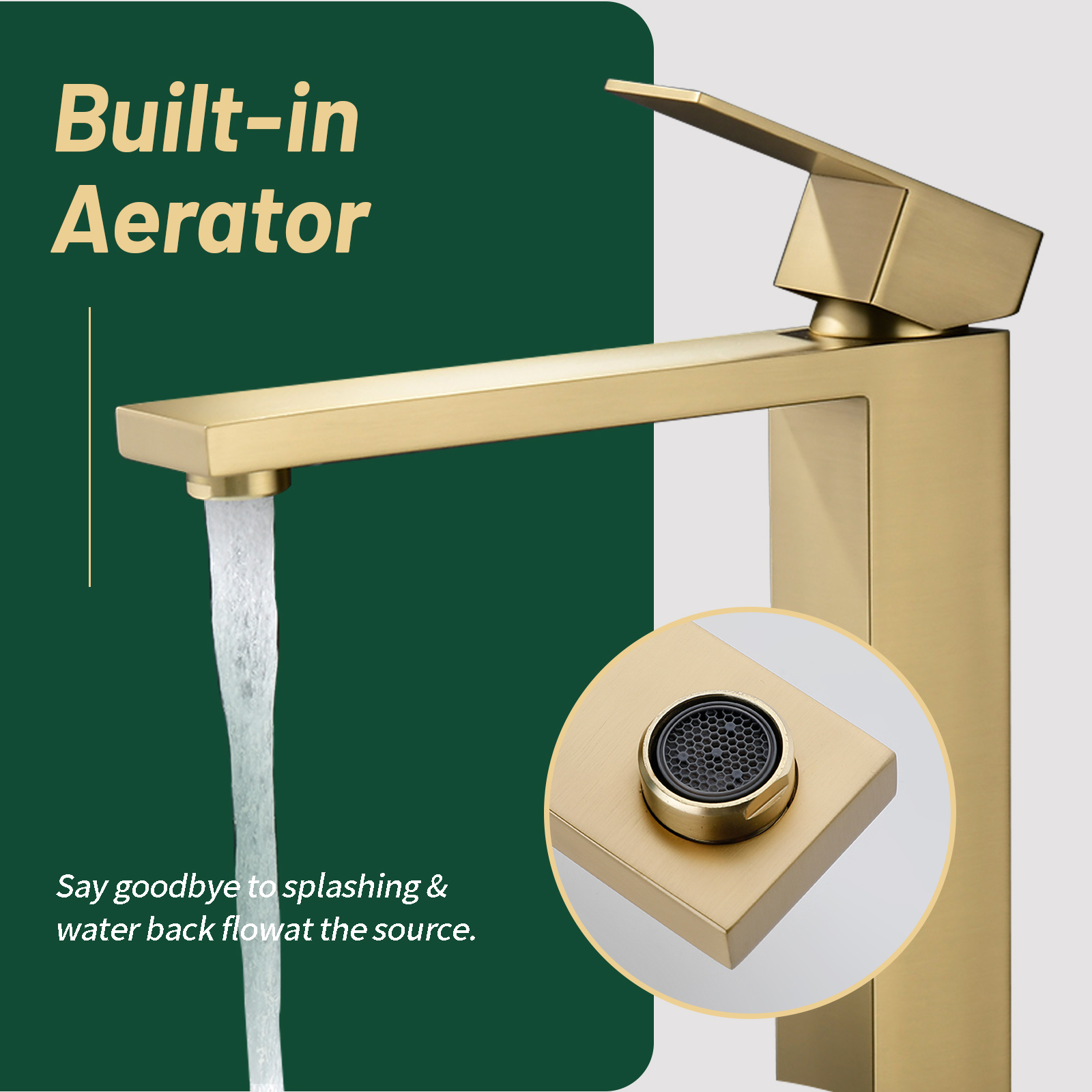 Cobbe Single-Hole Installation Bathroom Vessel Sink Faucet Single-Handle with Pop-Up Drain Faucet Brushed Nickel