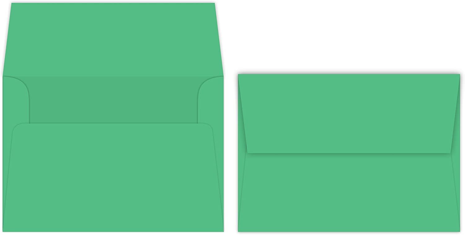 Meadow Green A7 Bright Color Envelopes 5 1/4 x 7 1/4 Inches Perfect For 5x7 Photos, DIY