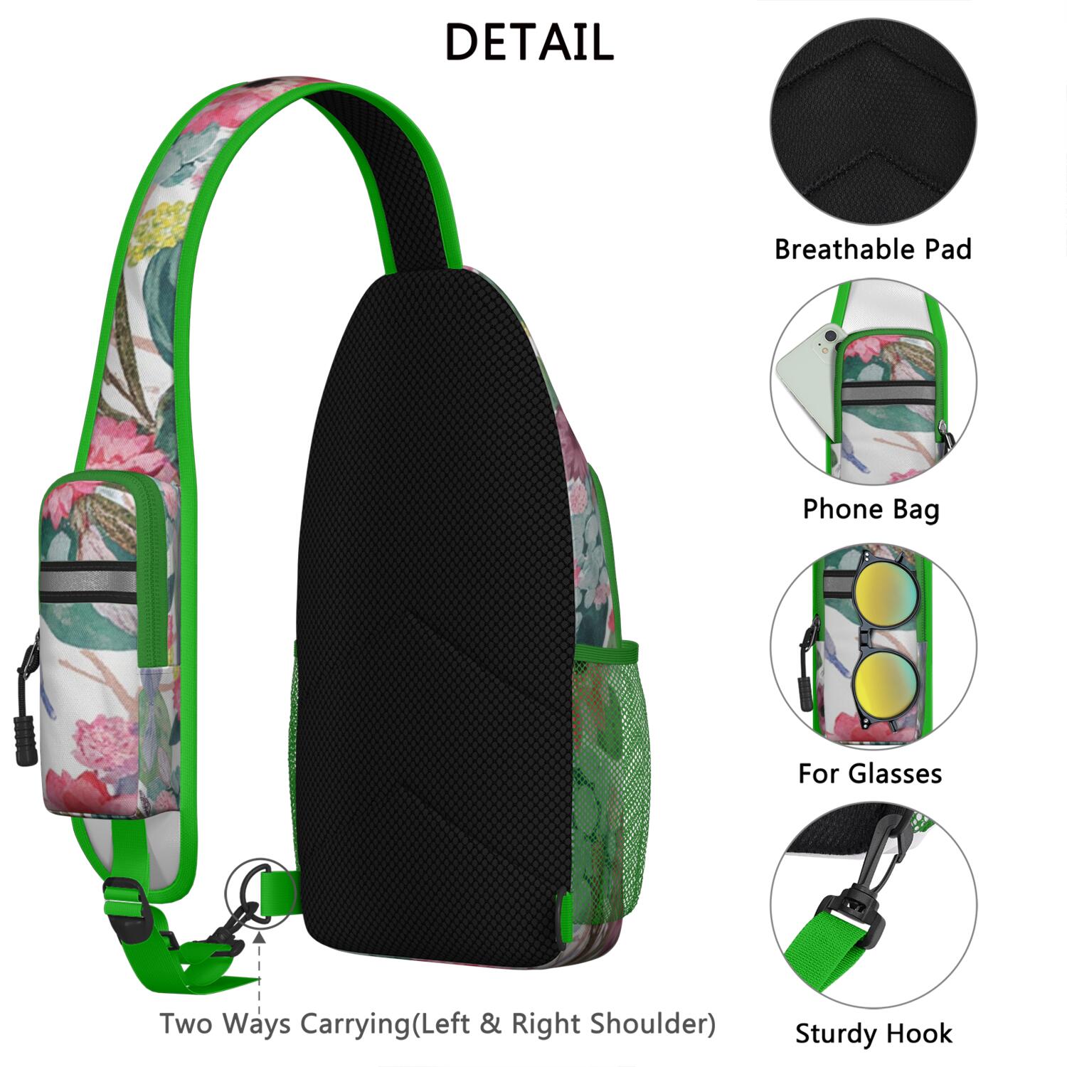 Chest Bag Crossbody Shoulder Bag Crossbody Shoulder BagHiking Sling Backpack for Men Women Travelers Cactus