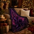 thumbnail image 3 of Dragon Queen on Purple Throne with Moon, Gothic Fantasy Style for Mythic Art Lovers, Royal Creature Scene and Birthday Gift, Soft Flannel Blanket for Studio, Home Decor, 3 of 9