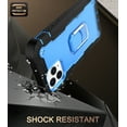 thumbnail image 2 of Allytech Compatible with iPhone 12 Pro Max Case, 3 Layer Heavy Duty Shockproof Protective Ring Holder Kickstand Holster Case for Apple iPhone 12 Pro Max 2020 Release[6.7 inch], Black + Blue, 2 of 5