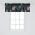 thumbnail image 2 of Abstract Window Valance, Modern Floral Glitch Look Surreal Flows and Swirls in Painting Style Print, Curtain Valance for Kitchen Bedroom with Rod Pocket, 54" X 18", Dark Teal and Pink, by Ambesonne, 2 of 2