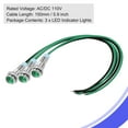 thumbnail image 3 of Unique Bargains AC/DC110V 6mm Flush Panel Metal Shell Green LED Indicator 150mm Cable 3 Count, 3 of 5