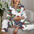 thumbnail image 6 of Uemuo Dinosaur on Excavator2 Pattern Womens Pajama Sets,PJ Set for Women,Pajamas for Women Logo,Long Sleeve Pajama Set for Women,Soft Long Sleeve Top With Pants-Large, 6 of 9