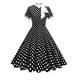 thumbnail image 1 of Vestido Corto de Verano de las Mujeres de Malla de Manga Corta Bordado Vestido de Pastel Retro, Vestido Ligero Casual para la Fiesta Y las Vacaciones, 1 of 9