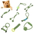 thumbnail image 1 of Flmtop Pet Dog Puppy Cotton Rope Knot Playing Ball Molar Bite Scratch Interactive Toy 4#, 1 of 9