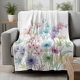 thumbnail image 2 of Colorful Spring Floral Blanket Soft Cozy Warm Throw Blanket for Couch, Plush Fuzzy Flannel Fleece Blankets for Sofa, Farmhouse Flowers Modern Art Bed Blankets Lightweight Gifts for Women, 50"x60", 2 of 9