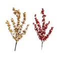 thumbnail image 4 of 4PCS Simulation Red Fruit Christmas Ornament Cuttings Bright Gold Metallic Froth 36cm Berry Decorations, 4 of 5
