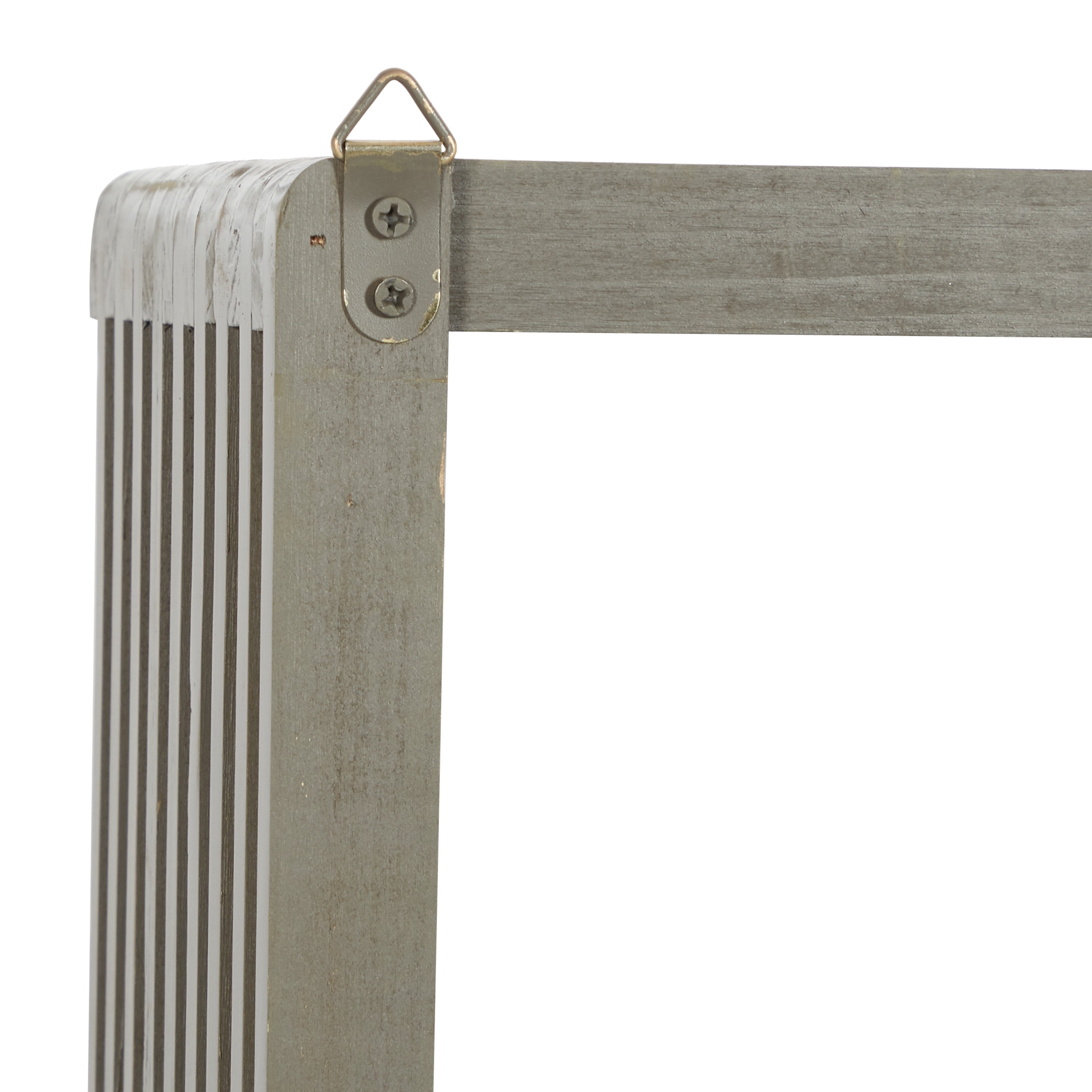 DecMode Grey Wood Contemporary Wall Shelf