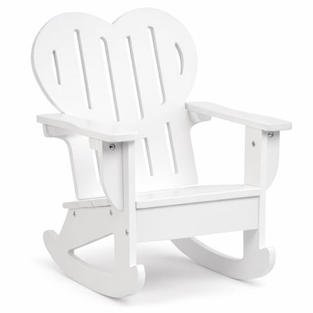 Emily Rose White Adirondack Rocking Chair for 18" Dolls, Wooden Doll Furniture, Easy Assembly, Fits American Girl Dolls