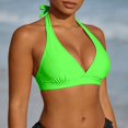 thumbnail image 2 of PMVFHDE Swimsuits For Women Solid Color Neck Strap Push Up Padded Bikini Top Piece Swimsuit Top, 2 of 8