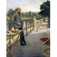 thumbnail image 2 of Gervex, Henri 26x32 Black Ornate Wood Framed with Double Matting Museum Art Print Titled - An Elegant Man On a Terrace, 2 of 4