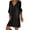 Black, variant on fartey Denim Dress for Women Casual Short Sleeved Jean Dresses With 3 Snaps Split V Neck Mini Sundresses Lounge Loose Comfort Retro Western Denim Dresses
