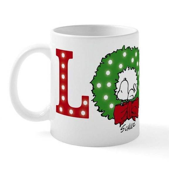 CafePress - Snoopy Holiday Love - 11 oz Ceramic Mug - Novelty Coffee Tea Cup