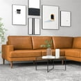thumbnail image 6 of Aplee Modern Living Room Genuine Leather Corner Sectional Couch in Cognac Tan, 6 of 6