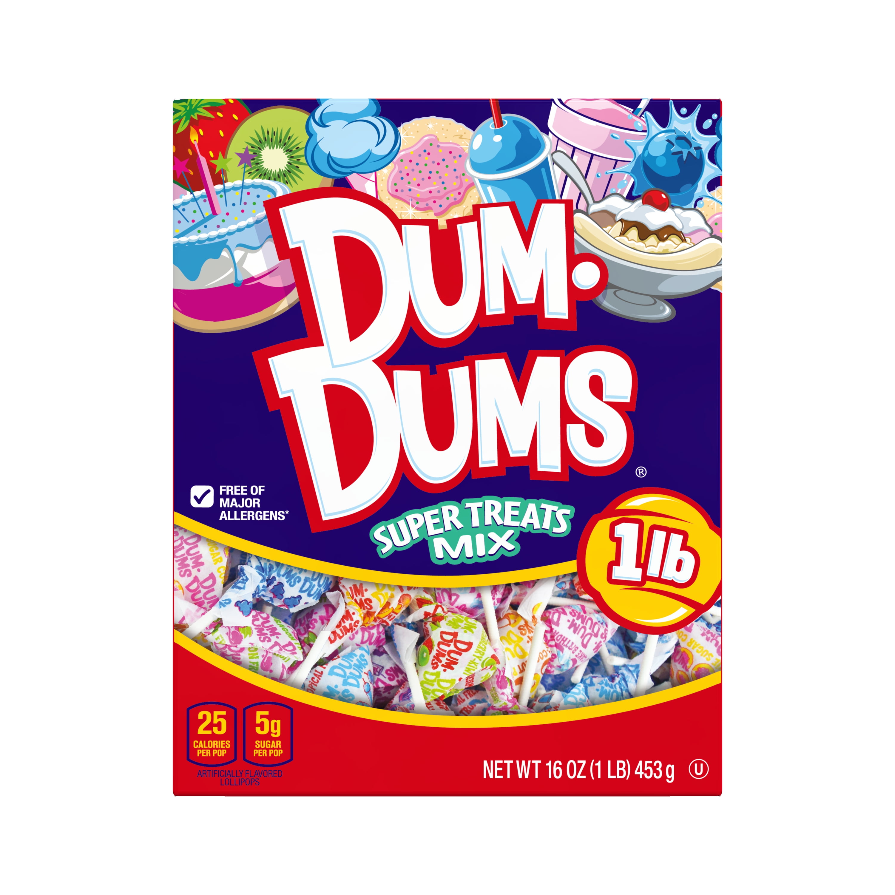 Dum Dums Super Treats Flavor Mix Lollipops & Suckers, Party Candy