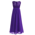 thumbnail image 3 of YONGHS Kids Girls Wedding Bridesmaid Dress Lace Chiffon Maxi Long Gown 4-16, 3 of 7
