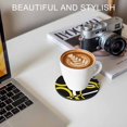 thumbnail image 6 of Yellow Geometric Coasters Set of 2, Absorbent Coasters for Drinks, Modern Abstract Simple Lines Black Coaster for Desk Coffee Table Protection, Home Decor House Warming Gifts 4", 6 of 8