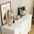 thumbnail image 5 of MONSLIPA Commode à 6 Tiroirs Larges et Accents Métalliques, Coffre de Rangement Moderne Blanc pour Couloir, Entrée Ou Chambre, 5 of 5