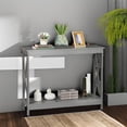 thumbnail image 5 of Console Table 39.5”, 2-Tier Narrow Sofa Side Table with Storage Shelf, Entrance Table for Hallway/Foyer/Living Room/Corridor/Office, Grey, 5 of 16