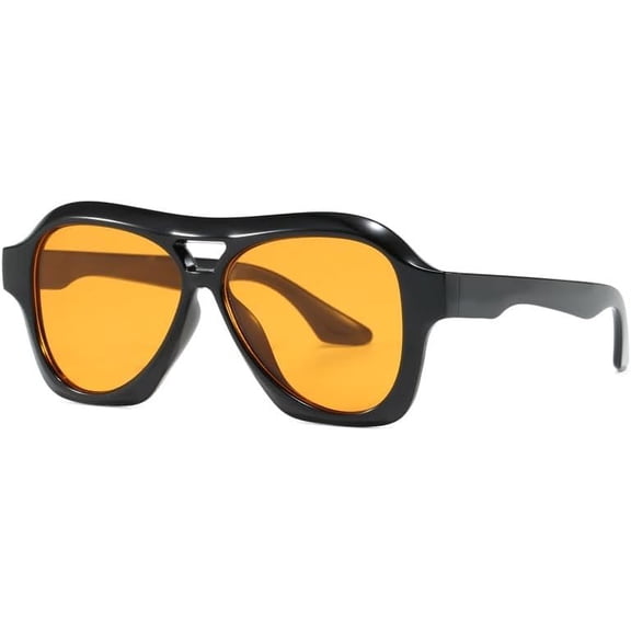 Bold Aviator Sunglasses for Women & Men - Leopard/Black Frame with Tinted Lenses, UV Protection