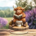 thumbnail image 4 of Linnome 2D Acrylic Highland Cow Cutout Bohemian Style Desk Decor Western Animal Figurine for Home Living Room Shelf Table Decor, 4 of 5