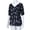 A-Navy9, variant on Women's Feather Printed Blouse Boho Inspired Lightweight Everyday Short Sleeve Shirt
