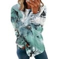 thumbnail image 3 of Winter Savings! RQYYD Women's Thin Pullover Loose Tops Casual Sweater Fashion Comfy Tie Dye Sweatshirts Long Sleeve Blouses Women Shirts (Light Blue,L), 3 of 5