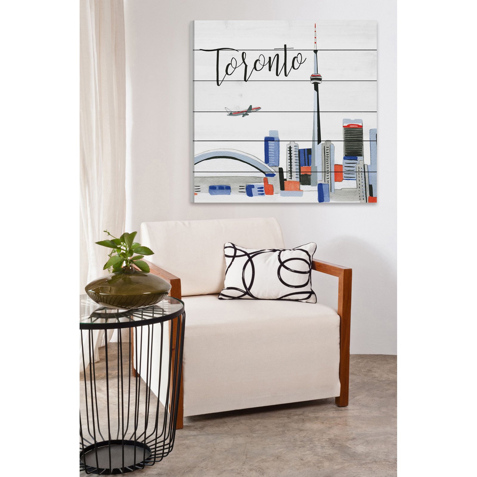 Marmont Hill "Toronto Skyline" by Molly Rosner Painting Print on White Wood
